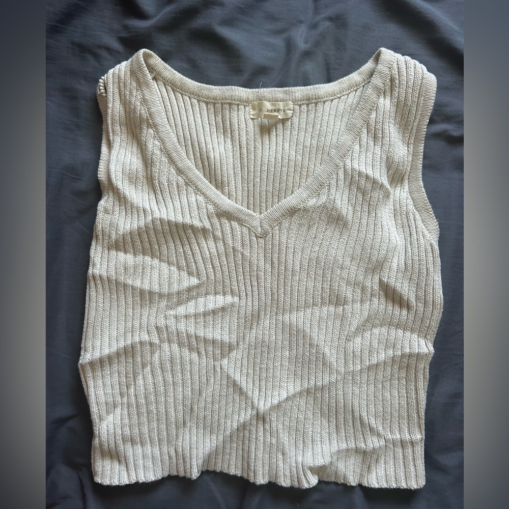 La Hearts Ivory Knit Top